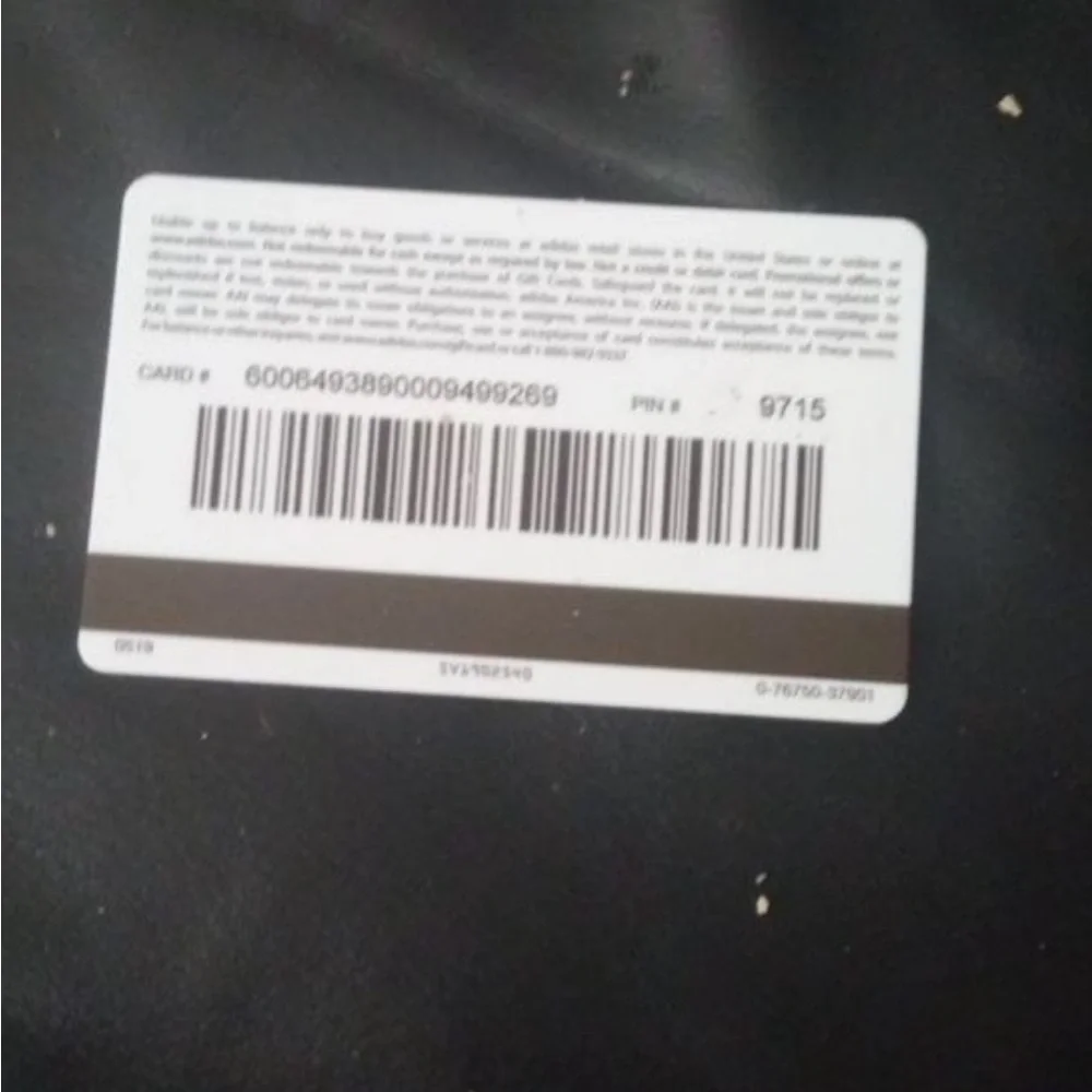 Adidas Black and White Card
